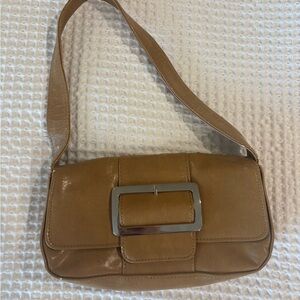 Tan Pleather Shoulder Bag